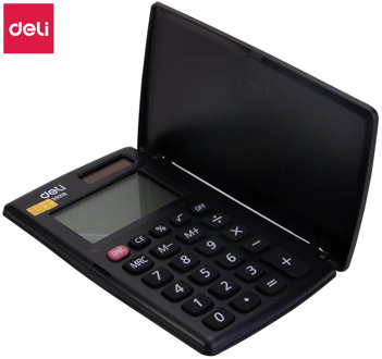 Deli E39219 portable Calculator Pocket mini Calculator small 8-digit Cover Battery Solar Dual power