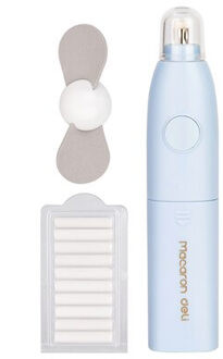 Deli EH02701 Elektrische Gum Fun Fan Cool School Briefpapier Mode Kleur Macaron Student Jong Populaire Blauw