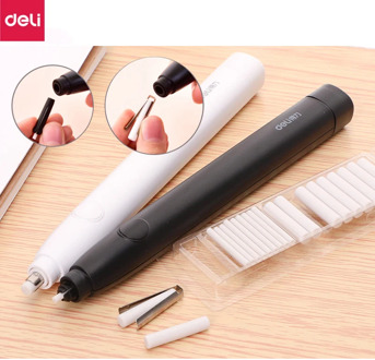 Deli Electric Eraser Pencil Drawing Mechanical Cute Kneaded Erasers for Kids School Office Supplies Rubber Pencil Eraser Refill