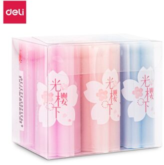 Deli Gum Lente Kawaii Briefpapier Rubber Gum Student Prijzen Effen Kleur Zachte Gum Kantoor En Schoolbenodigdheden Cylinder 6stk