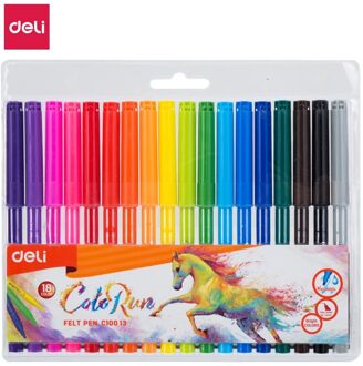 Deli Kleur Base Aquarel Pen Kinderen Schilderen 24/18/12 Niet Giftig Kleur Wasbaar Aquarel Pen Mark Schilderen Art levert 18 kleuren