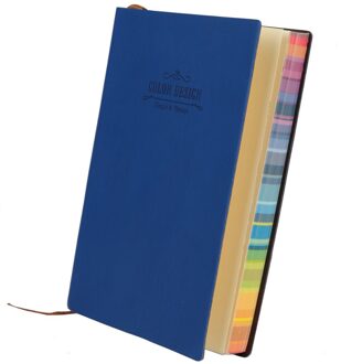 Deli Lederen Boek Kleurrijke Rand 56K 112 Pagina 'S Jeugd Serie Creatieve Notebook Mode Notepad Reizen Student Dagboek Dagelijks Memo blauw