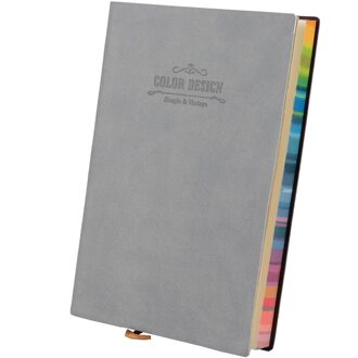 Deli Lederen Boek Kleurrijke Rand 56K 112 Pagina 'S Jeugd Serie Creatieve Notebook Mode Notepad Reizen Student Dagboek Dagelijks Memo grijs