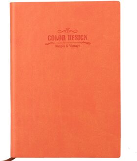 Deli Lederen Boek Kleurrijke Rand 56K 112 Pagina 'S Jeugd Serie Creatieve Notebook Mode Notepad Reizen Student Dagboek Dagelijks Memo oranje