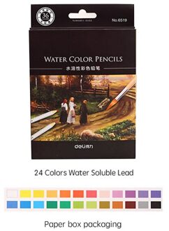 DELI Potlood Set Water Kleur Wax Potloden Pennen Pastel Voor Tekening Schilderen Kleurpotloden Briefpapier Kantoor School Art Supplies Lapices 24 kleuren