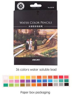 DELI Potlood Set Water Kleur Wax Potloden Pennen Pastel Voor Tekening Schilderen Kleurpotloden Briefpapier Kantoor School Art Supplies Lapices 36 kleuren