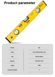 Deli Precisie Frezen Bodem Hoge Precisie Magnetische Multi-Hoek Niveau Aluminiumlegering Niveau 300 400 500 600 800 1000mm 400mm