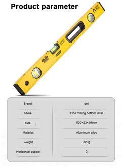 Deli Precisie Frezen Bodem Hoge Precisie Magnetische Multi-Hoek Niveau Aluminiumlegering Niveau 300 400 500 600 800 1000mm 500mm