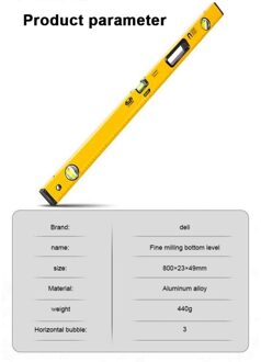 Deli Precisie Frezen Bodem Hoge Precisie Magnetische Multi-Hoek Niveau Aluminiumlegering Niveau 300 400 500 600 800 1000mm 800mm