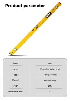 Deli Precisie Frezen Bodem Hoge Precisie Magnetische Multi-Hoek Niveau Aluminiumlegering Niveau 300 400 500 600 800 1000mm