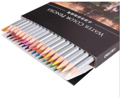 Deli Water Kleur Potlood Set 24/36/48/72 Kleuren Oplosbare Potlood Voor Tekening Schilderen Schets Tin ijzer/Papier Box Art Schoolbenodigdheden 24stk papier doos