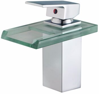 Delicate Grand Waterval Mooie Badkamer Wastafel Wastafel Mengkraan Galss Chrome Kraan Gepolijst Chroom Enkele Handgreep Mengkranen