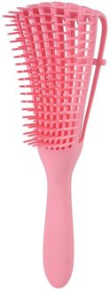 Delicate Hollow Vrouwen Haar Borstel Hoofdhuid Massage Kam Salon Rubber Anti-Slip Handvat Styling Haarborstel Gezondheidszorg Massage Producten roze