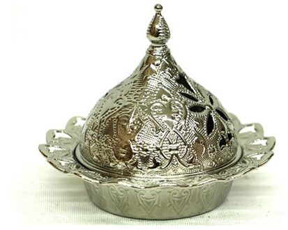 Delight En Suiker Kom Grote Kleine Size Goud Zilver Turkse Decoratieve Authentieke Middeleeuwse Stijl Bruiloft Thuis zilver (groot Size)