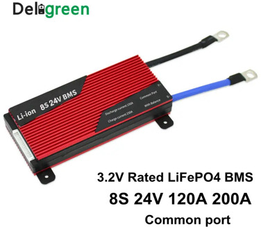 Deligreen 8S 120A 150A 200A 250A 24V PCM/PCB/BMS for 3.2V LiFePO4 battery pack 18650 Lithion Li-ion with balance function