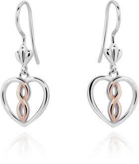 'Delilah' Vrouwen 925 Sterling Zilveren Oorbellen - Zilver/Roze ZO-7475 Zilver en roségoud - One Size