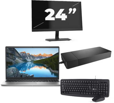 Dell Inspiron 15 3525 - AMD Ryzen 7 5825U - 15 inch - 16GB RAM - 256GB SSD - Windows 11 Home + 1x 24 inch Monitor