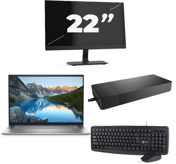 Dell Inspiron 16 5625 - AMD Ryzen 7 5825U - 16 inch - 16GB RAM - 256GB SSD - Windows 11 Home + 1x 22 inch Monitor