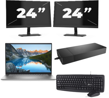 Dell Inspiron 16 5625 - AMD Ryzen 7 5825U - 16 inch - 16GB RAM - 256GB SSD - Windows 11 Home + 2x 24 inch Monitor