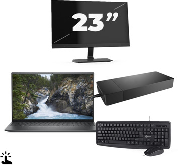 Dell Inspiron 5515 - AMD Ryzen 7 5700U - 15 inch - Touch - 16GB RAM - 256GB SSD - Windows 11 Home + 1x 23 inch Monitor