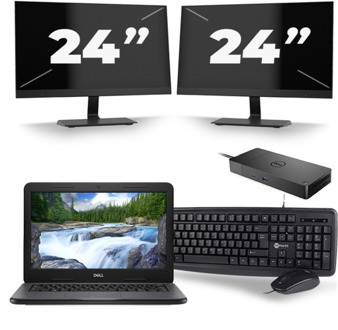 Dell Latitude 3310 - Intel Core i3-8e Generatie - 13 inch - 8GB RAM - 256GB SSD - Windows 11 + 2x 24 inch Monitor