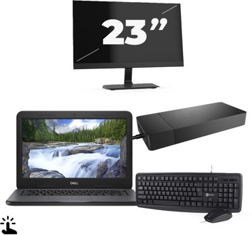 Dell Latitude 3310 - Intel Core i3-8e Generatie - 13 inch - Touch - 8GB RAM - 256GB SSD - Windows 11 Home + 1x 23 inch Monitor