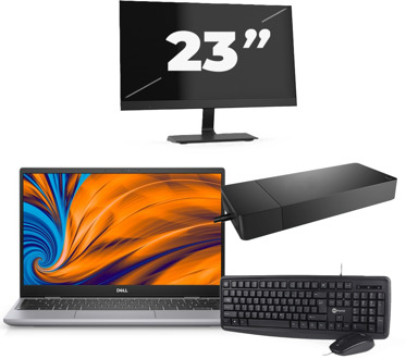 Dell Latitude 3320 - Intel Core i5-11e Generatie - 14 inch - 8GB RAM - 256GB SSD - Windows 11 Home + 1x 23 inch Monitor