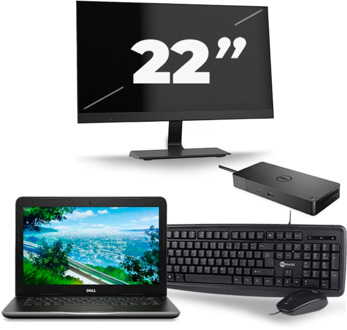 Dell Latitude 3380 - Intel Core i3-6e Generatie - 13 inch - 8GB RAM - 256GB SSD - Windows 11 + 1x 22 inch Monitor - small