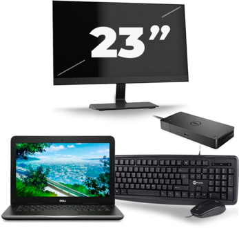 Dell Latitude 3380 - Intel Core i3-6e Generatie - 13 inch - 8GB RAM - 256GB SSD - Windows 11 + 1x 23 inch Monitor - small