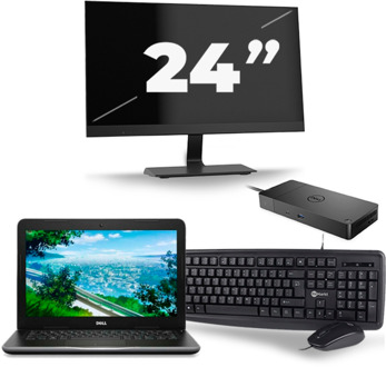 Dell Latitude 3380 - Intel Core i3-6e Generatie - 13 inch - 8GB RAM - 256GB SSD - Windows 11 + 1x 24 inch Monitor - small