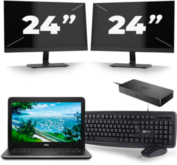 Dell Latitude 3380 - Intel Core i3-6e Generatie - 13 inch - 8GB RAM - 256GB SSD - Windows 11 + 2x 24 inch Monitor - small