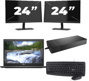 Dell Latitude 3420 - Intel Core i3-11e Generatie - 14 inch - 8GB RAM - 256GB SSD - Windows 11 Home + 2x 24 inch Monitor - small