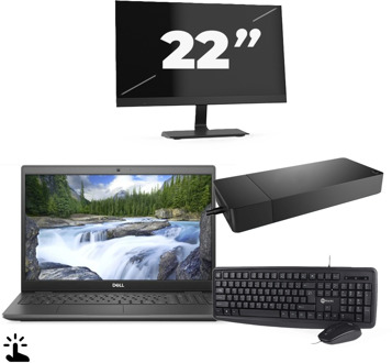 Dell Latitude 3510 - Intel Core i5-10e Generatie - 15 inch - Touch - 16GB RAM - 256GB SSD - Windows 11 Home + 1x 22 inch Monitor