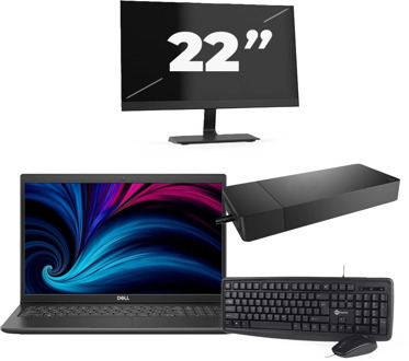 Dell Latitude 3520 - Intel Core i5-11e Generatie - 15 inch - 16GB RAM - 256GB SSD - Windows 11 Home + 1x 22 inch Monitor