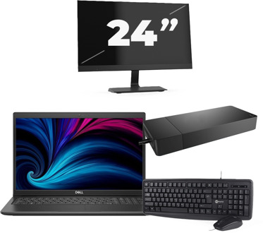 Dell Latitude 3520 - Intel Core i5-11e Generatie - 15 inch - 8GB RAM - 256GB SSD - Windows 11 Home + 1x 24 inch Monitor