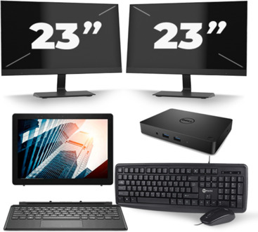 Dell Latitude 5285 - Intel Core i5-7e Generatie - 12 inch - 8GB RAM - 256GB SSD - Windows 11 + 2x 23 inch Monitor