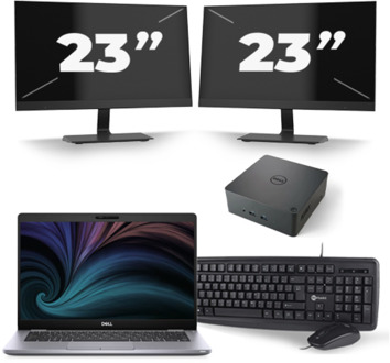 Dell Latitude 5310 - Intel Core i7-10e Generatie - 13 inch - 16GB RAM - 256GB SSD - Windows 11 + 2x 23 inch Monitor