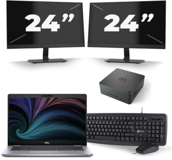 Dell Latitude 5310 - Intel Core i7-10e Generatie - 13 inch - 16GB RAM - 256GB SSD - Windows 11 + 2x 24 inch Monitor
