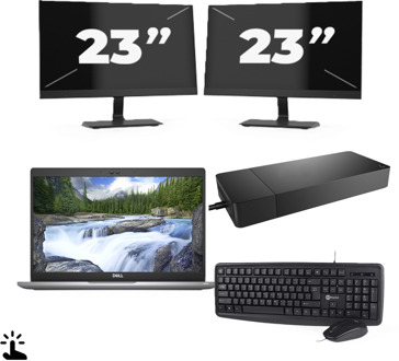 Dell Latitude 5320 - Intel Core i5-11e Generatie - 13 inch - Touch - 16GB RAM - 256GB SSD - Windows 11 Home + 2x 23 inch Monitor Grijs - small
