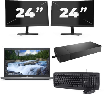 Dell Latitude 5340 - Intel Core i3-13e Generatie - 13 inch - 8GB RAM - 256GB SSD - Windows 11 Home + 2x 24 inch Monitor