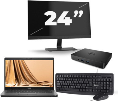 Dell Latitude 5401 - Intel Core i5-9e Generatie - 14 inch - 16GB RAM - 256GB SSD - Windows 11 + 1x 24 inch Monitor