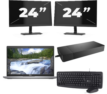 Dell Latitude 5420 - Intel Core i7-11e Generatie - 14 inch - 8GB RAM - 256GB SSD - Windows 11 + 2x 24 inch Monitor - small