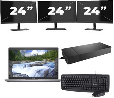 Dell Latitude 5420 - Intel Core i7-11e Generatie - 14 inch - 8GB RAM - 256GB SSD - Windows 11 + 3x 24 inch Monitor - small