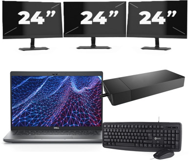 Dell Latitude 5430 - Intel Core i5-12e Generatie - 14 inch - 16GB RAM - 256GB SSD - Windows 11 Home + 3x 24 inch Monitor