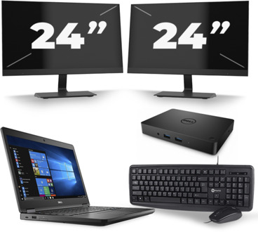 Dell Latitude 5480 - Intel Core i3-7e Generatie - 14 inch - 8GB RAM - 256GB SSD - Windows 11 + 2x 24 inch Monitor