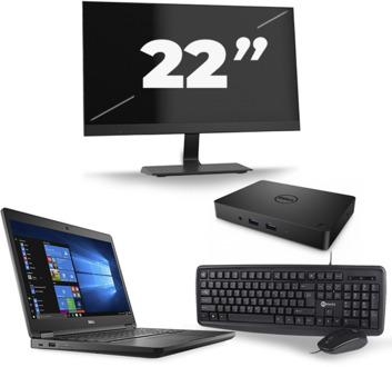 Dell Latitude 5480 - Intel Core i5-6e Generatie - 14 inch - 8GB RAM - 256GB SSD - Windows 11 + 1x 22 inch Monitor