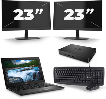 Dell Latitude 5490 - Intel Core i5-8e Generatie - 14 inch - 16GB RAM - 256GB SSD - Windows 11 + 2x 23 inch Monitor