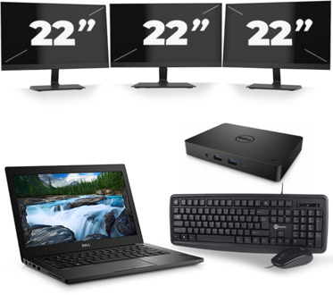 Dell Latitude 5490 - Intel Core i5-8e Generatie - 14 inch - 16GB RAM - 256GB SSD - Windows 11 + 3x 22 inch Monitor