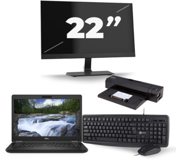 Dell Latitude 5491 - Intel Core i5-8e Generatie - 14 inch - 16GB RAM - 256GB SSD - Windows 11 + 1x 22 inch Monitor