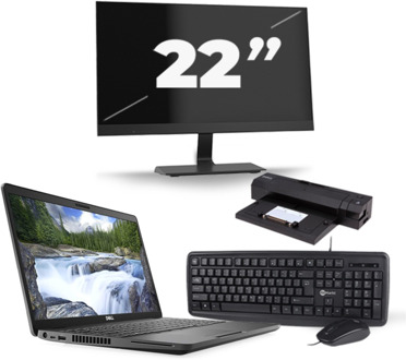 Dell Latitude 5500 - Intel Core i5-8e Generatie - 15 inch - 16GB RAM - 256GB SSD - Windows 11 + 1x 22 inch Monitor